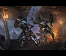 Concept Art & Illustration - duel knight scene