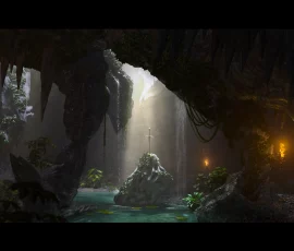 Concept Art & Illustration - excalibur in a mysterious cave