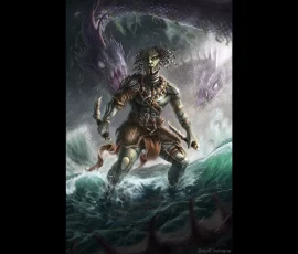 Concept art & Illustration of alien fight sea monster