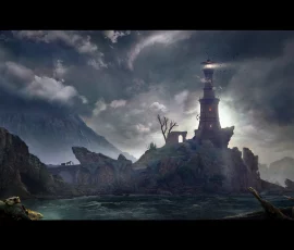 Concept Art & Illustration - Medieval lighthouse on a cliff