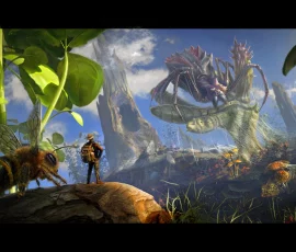 Concept Art & Illustration - man and his bee facing a giant spider